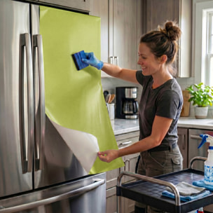 Rouleau adhésif décoratif Vinyle au Mètre - Vert pastel - Sticker Lavable Imperméable Mur Cuisine Meubles