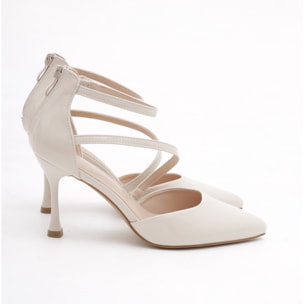 DECOLLETE' D'ORSAY CINTURINO PANNA