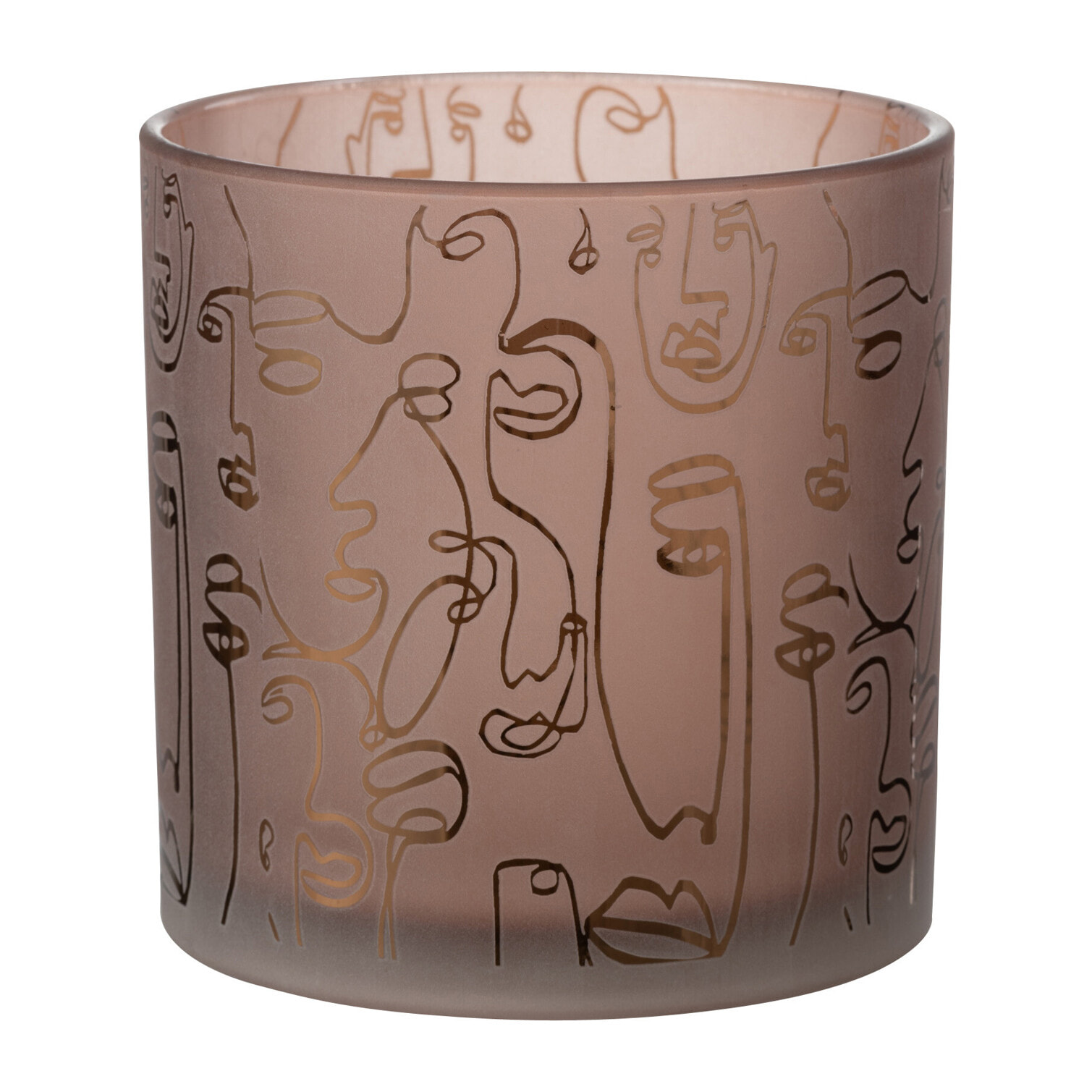 J-Line photophore Happy Faces Verre - terracotta - large