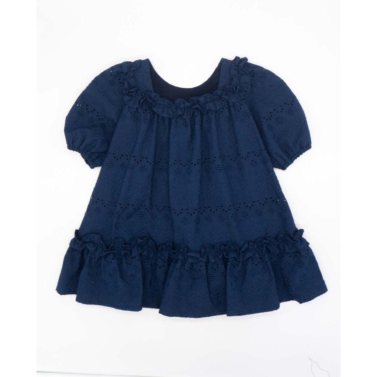 VESTIDO BORDADO AZUL MARINO