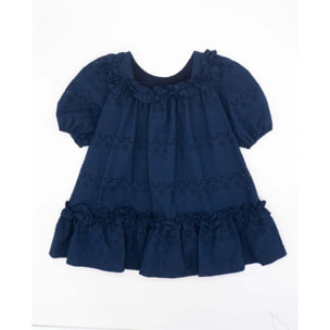 VESTIDO BORDADO AZUL MARINO