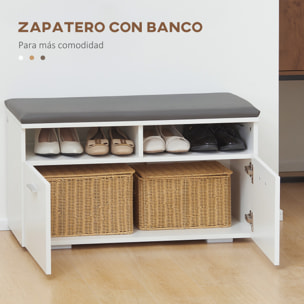 Conjunto de Recibidor con Espejo Perchero y Zapatero Mueble de Entrada con 2 Puertas 3 Ganchos y Estantes para 8 Pares de Zapatos para Pasillo 80x36x47 cm 30x11,5x80 cm Blanco