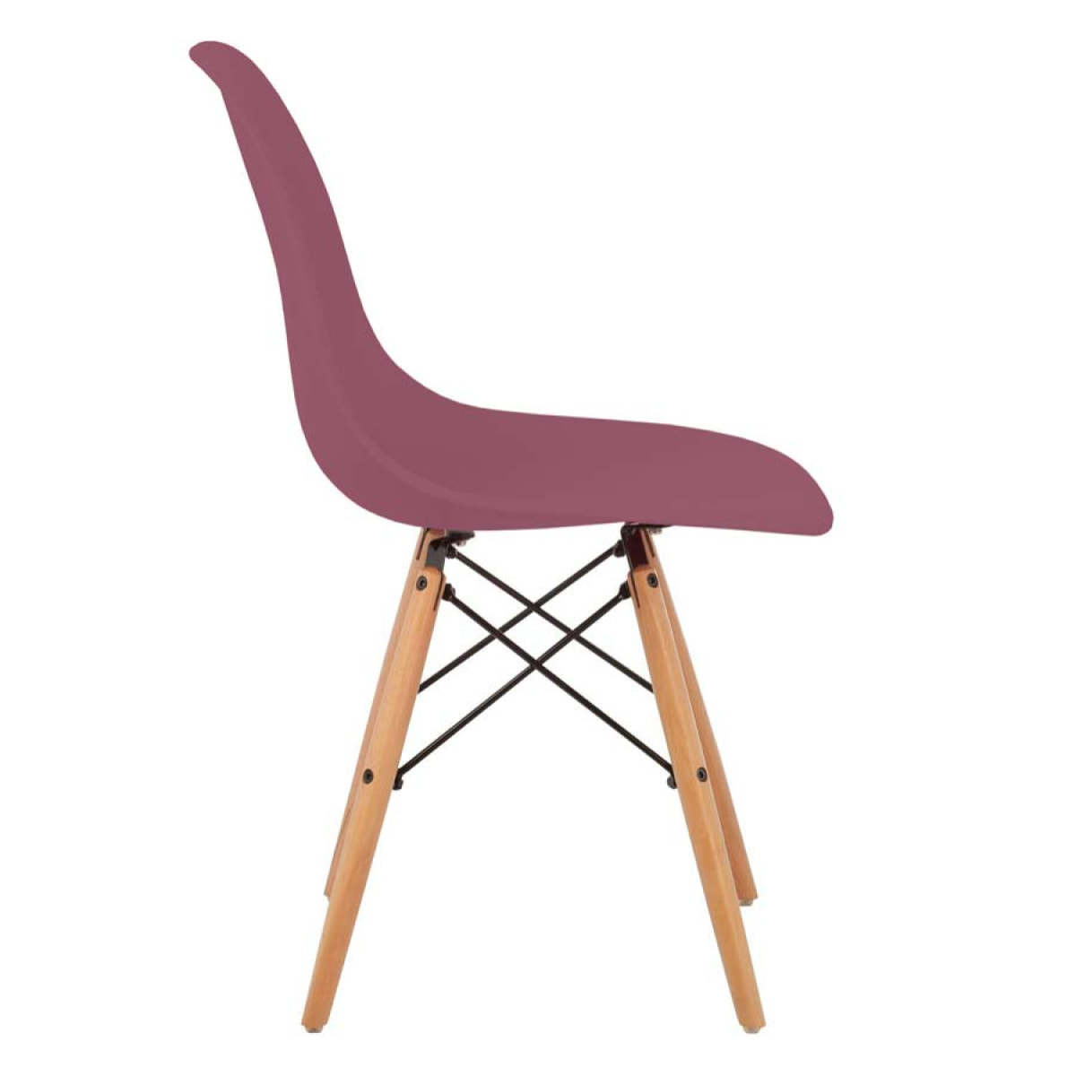 Set 4 sedie design gambe legno bordeaux