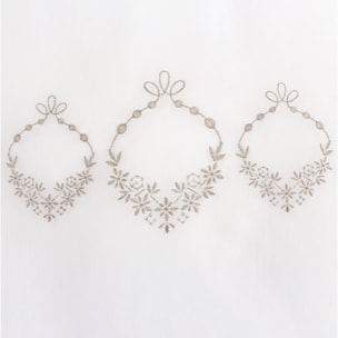 Paire de petits voilages ornée de broderies - Beige