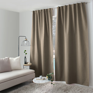 Rideau occultant aspect chambray - Taupe