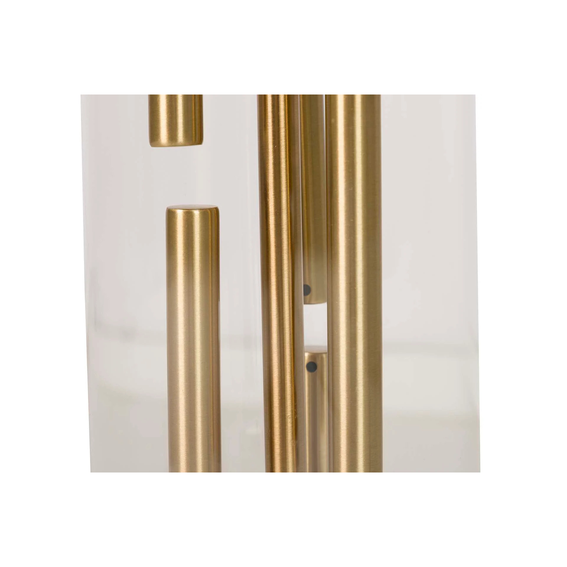 Lámpara Sobremesa Metal Cristal Dorado 38x38x65 Cm