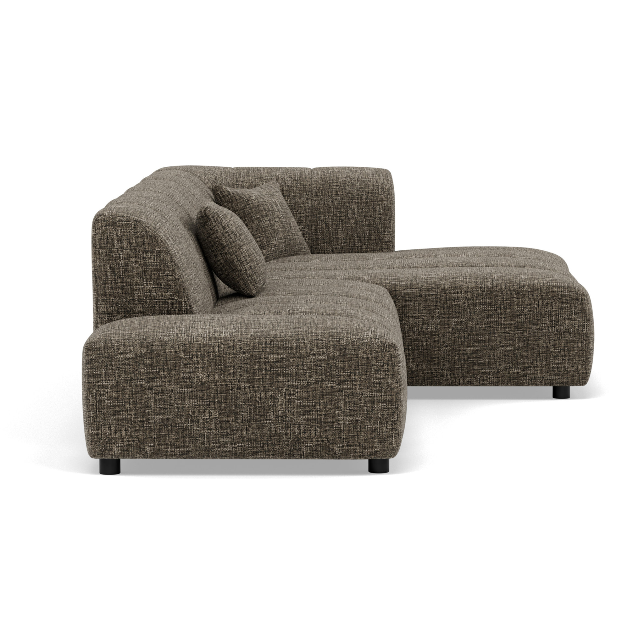 Curtis - canapé d'angle droit 4 places sans accoudoir en tissu texturé - Vert Olive