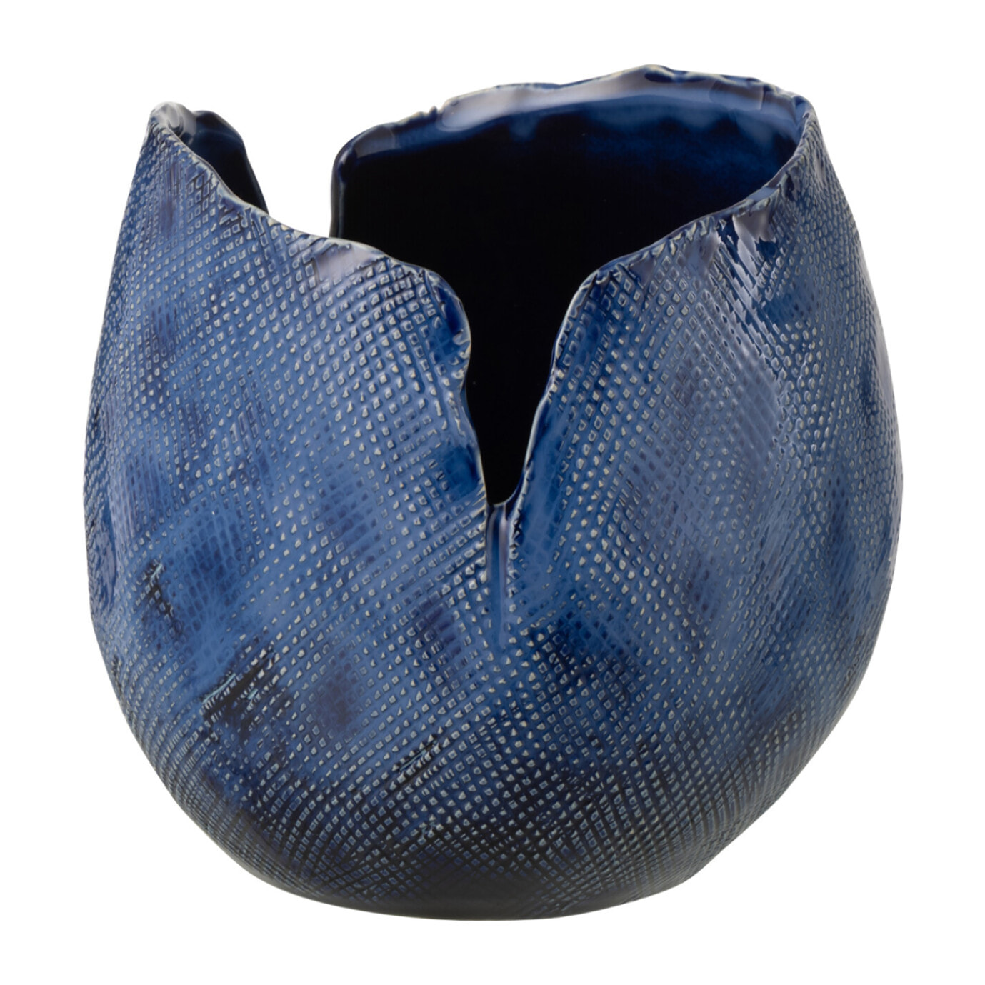 J-Line Vase Thibault - céramique - bleu - medium