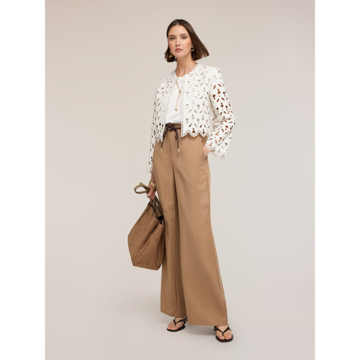 Motivi - Chaqueta coated efecto sangallo - Blanco