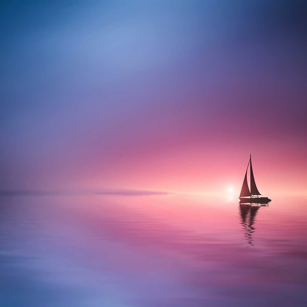 Tableau navigation sous le sunset Tableau alu Dibond