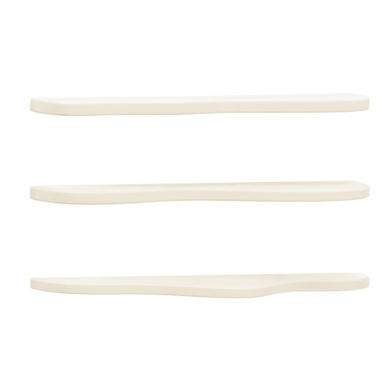 Pack 3 estanterías de microcemento en tono blanco roto de 100cm Alto: 3 Largo: 100 Ancho: 25