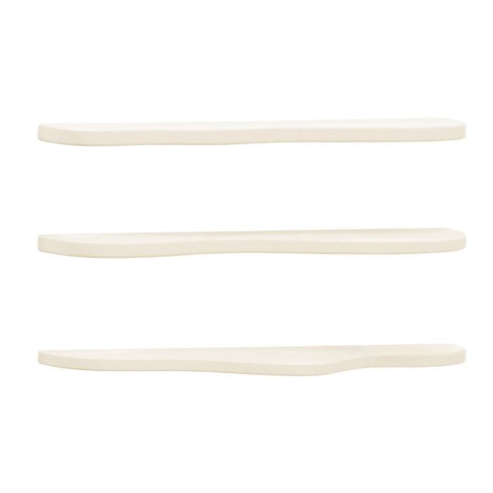 Pack 3 estanterías de microcemento en tono blanco roto de 100cm Alto: 3 Largo: 100 Ancho: 25