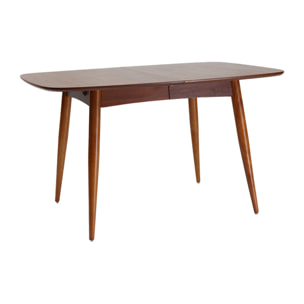 Table à manger extensible rectangulaire en bois foncé L130-160 cm NORDECO