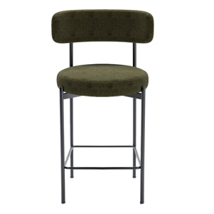 Lot de 2 tabourets de bar velours vert Agathe