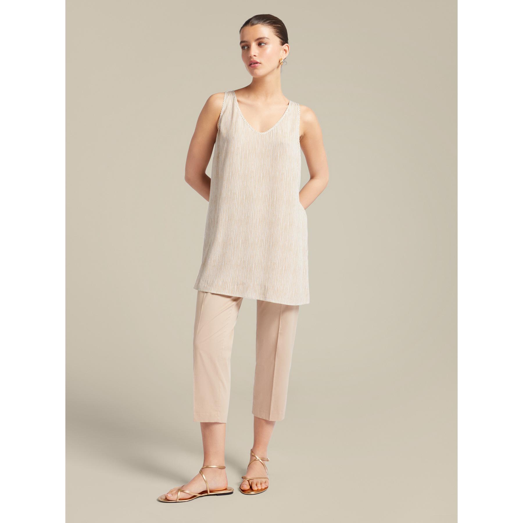 Elena Mirò - Pantaloni Capri in cotone stretch - Beige