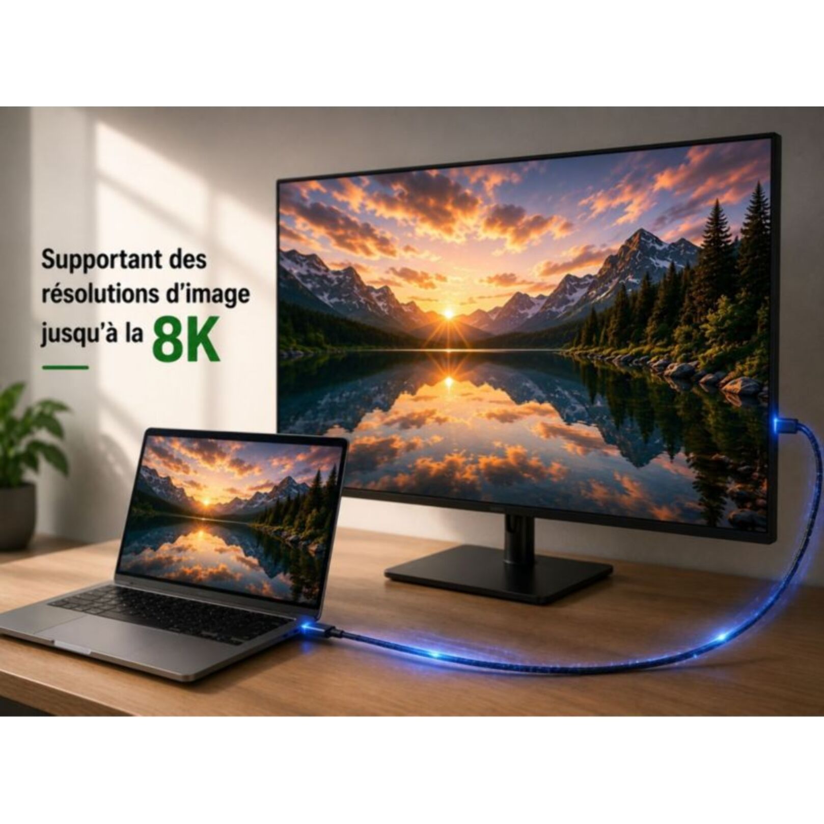 Câble HDMI ADEQWAT 2.1/48Gbps 5M Noir