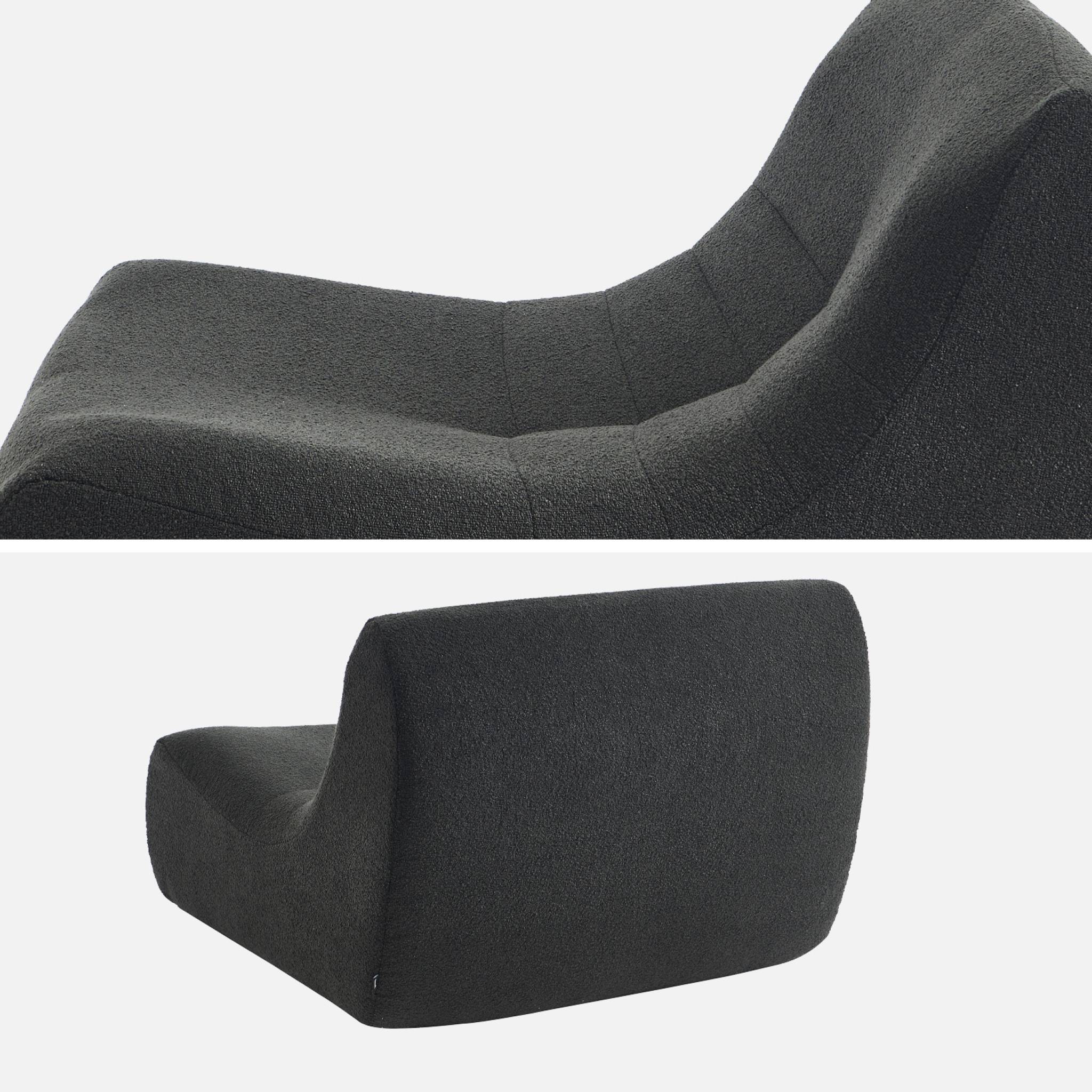 Lot de 2 fauteuils chauffeuses en bouclette texturée noir style contemporain 1 place