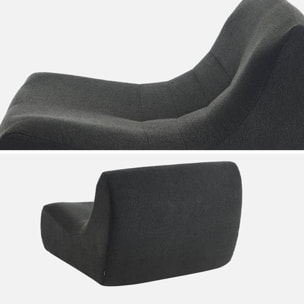 Lot de 2 fauteuils chauffeuses en bouclette texturée noir style contemporain 1 place