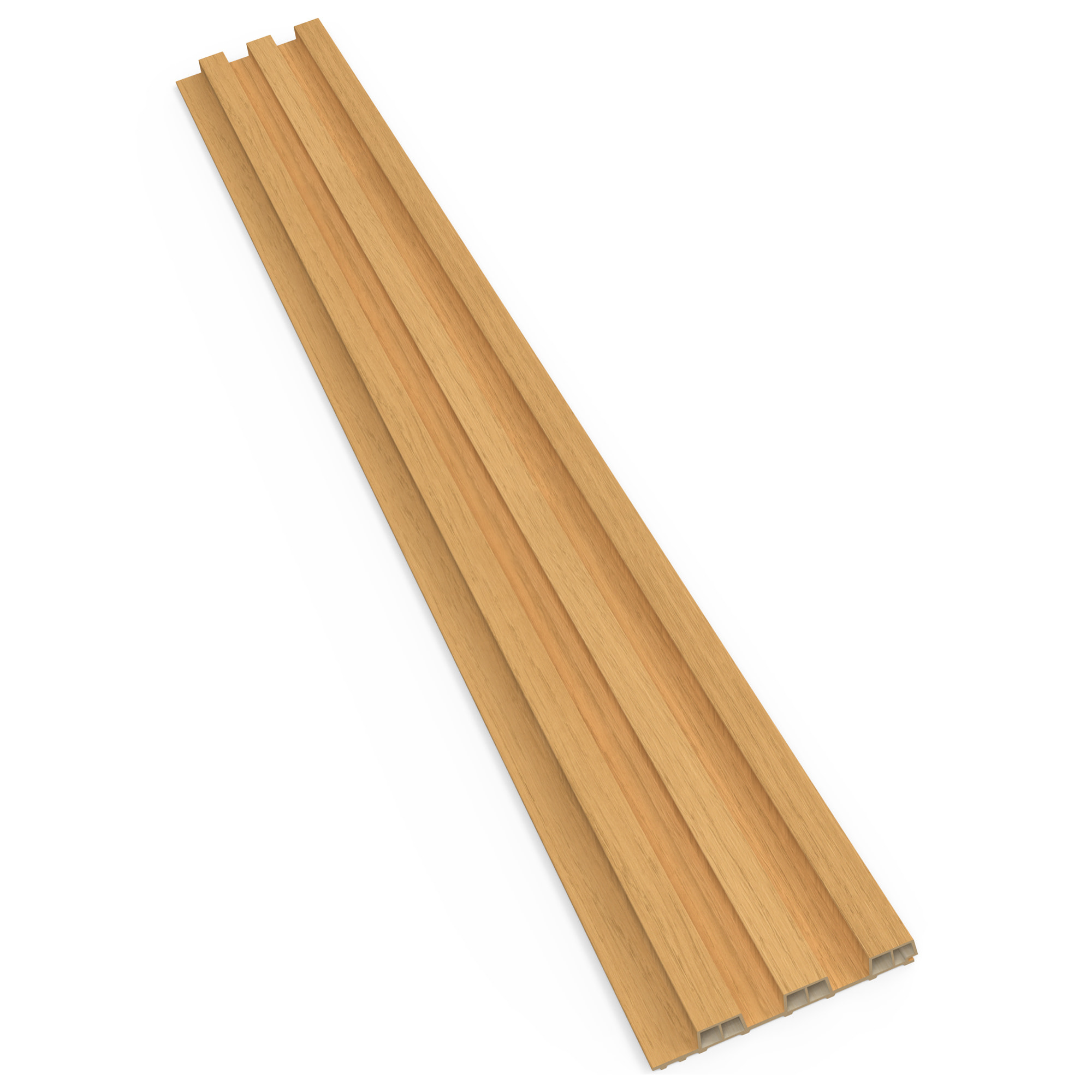 Bach - Set 8 Pannelli Fonoassorbenti Decorativi 150x18 cm per Interno ed Esterno in WPC Oak