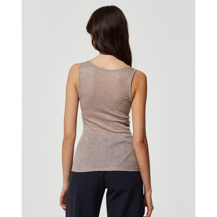 Canotta rib modal cashmere a costine