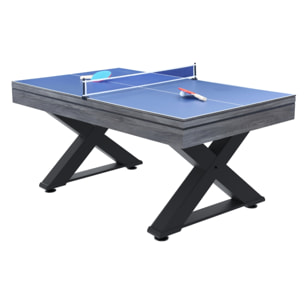 Table multi-jeux, ping-pong et billard en bois gris ARIZONA