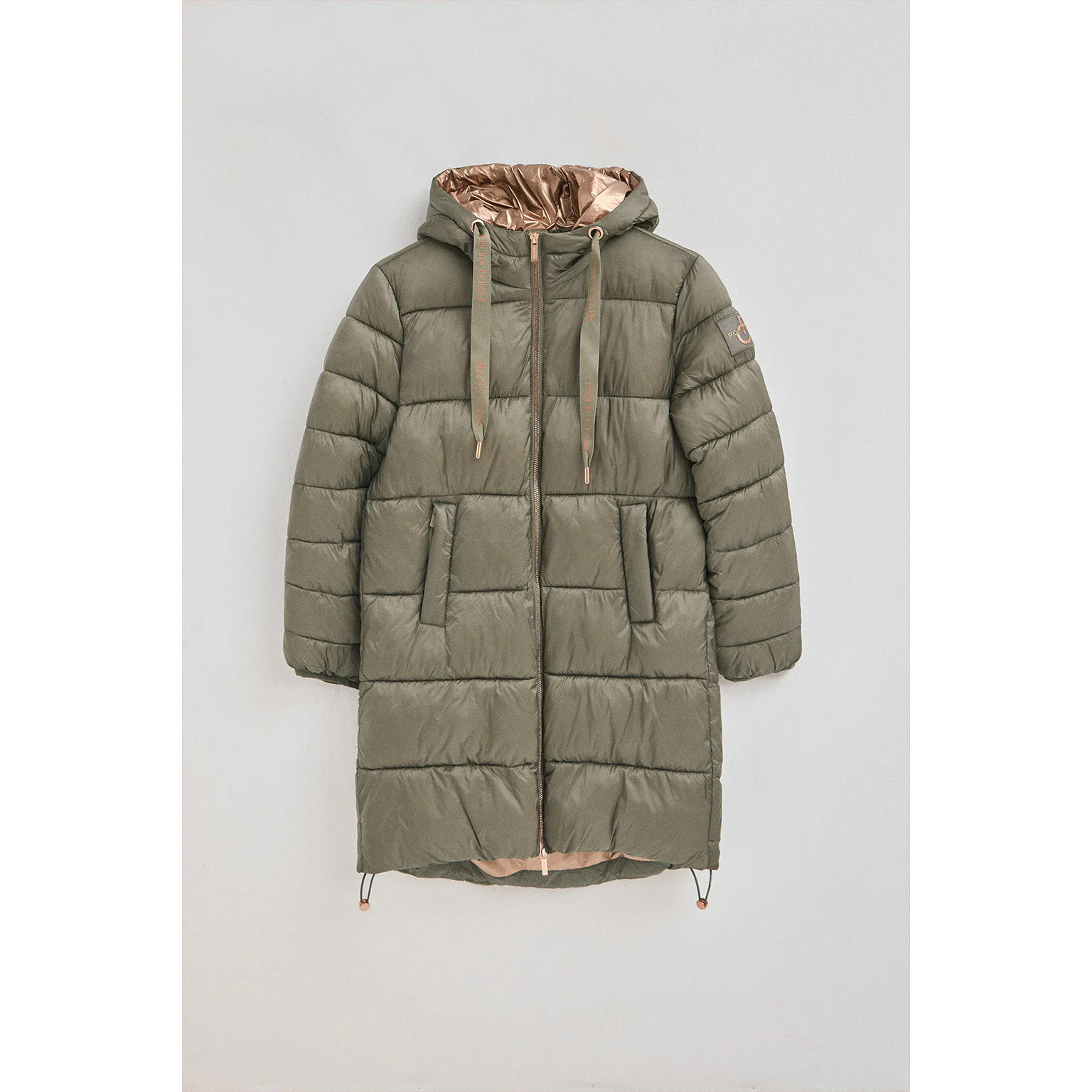 Abrigo Ingrid verde militar con logo Polo Club