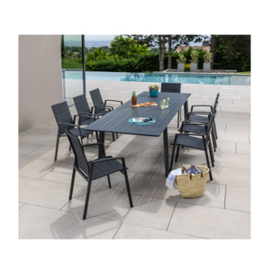 Ensemble table et chaises de jardin  - Gris Anthracite - NAIROBINEA