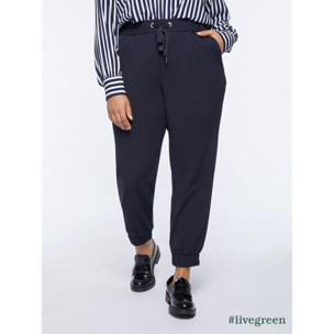 Fiorella Rubino - Pantaloni joggers in tessuto scuba crêpe - Blu