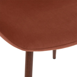 Chaise "Roka" - pieds imitation noyer - rose terracotta