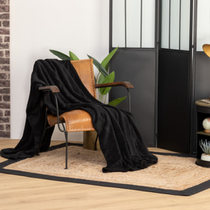 Plaid microfibre noir 180x230cm