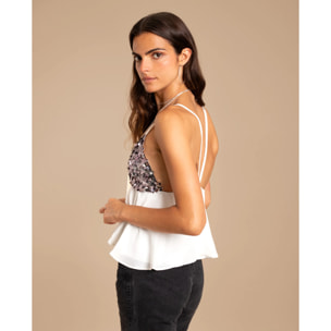 Top de mujer de tirantes con lentejuelas