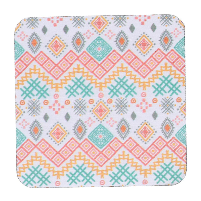 Sottobicchiere in legno confezione da 6 pezzi bianco quadro cm10x10h0,5