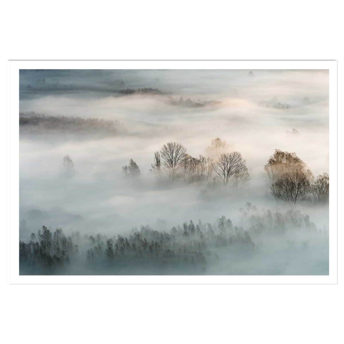 Affiche paysage brouillard hivernal Affiche seule