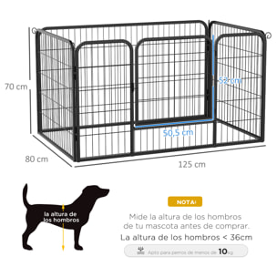 Jaula para Mascotas con Puerta de Hierro 125x80x70cm Negro