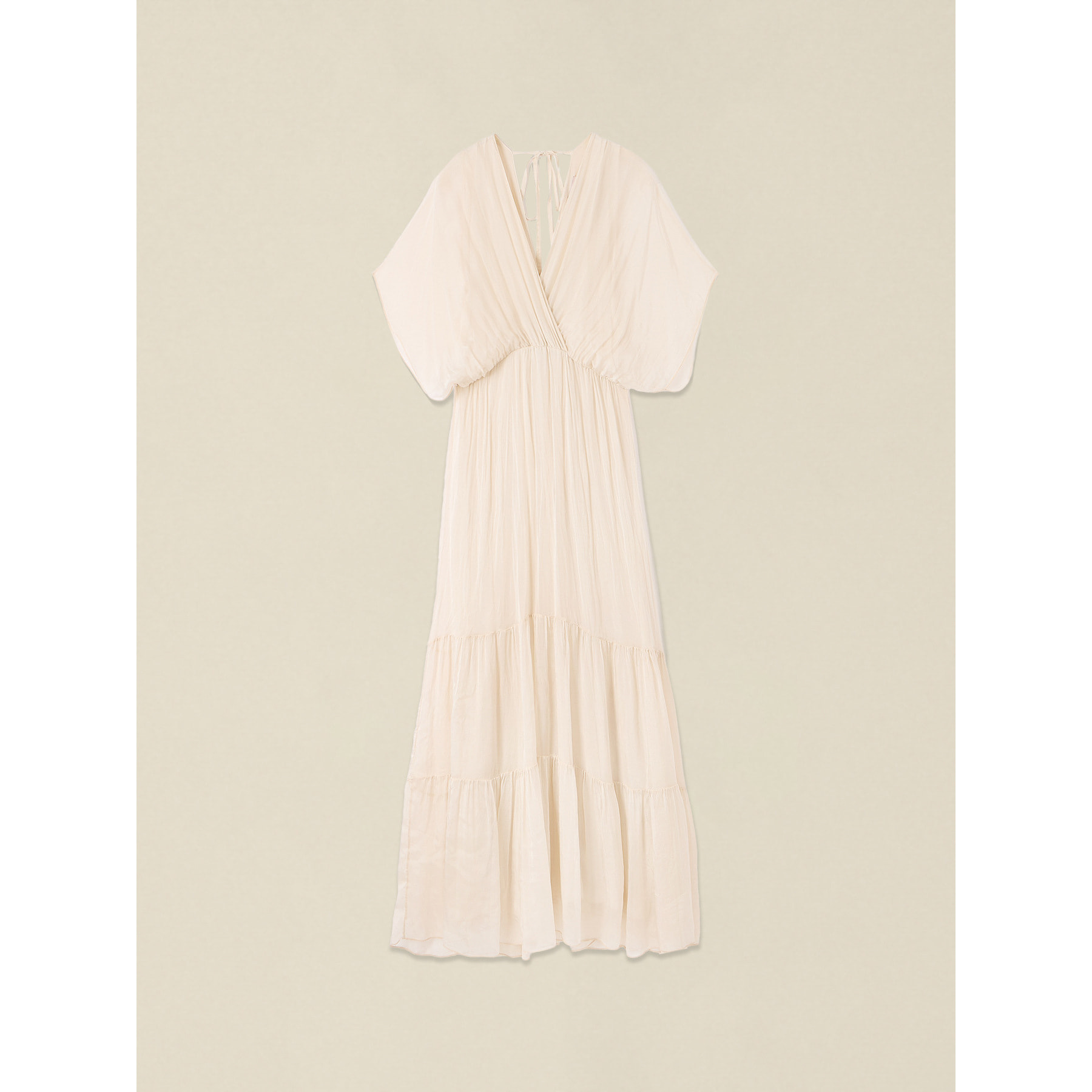 Oltre - Vestido largo en voile mezcla de seda - Blanco