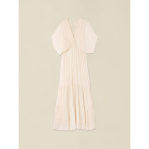 Oltre - Vestido largo en voile mezcla de seda - Blanco