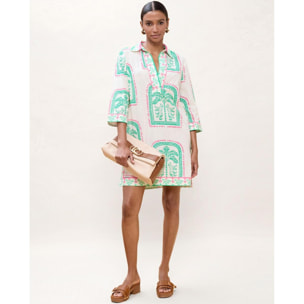 Abito corto stampato in stile thailandese