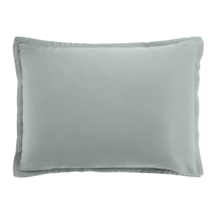 Paire de Taies d'oreiller 100% satin de coton 105 fils celadon