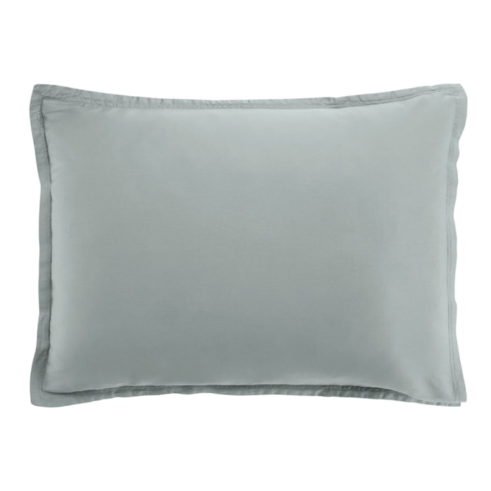 Paire de Taies d'oreiller 100% satin de coton 105 fils celadon