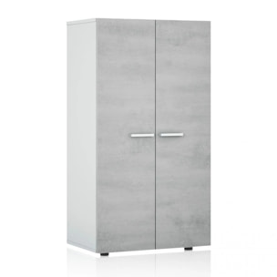 Zapatero Cody Blanco brillo - Gris cemento