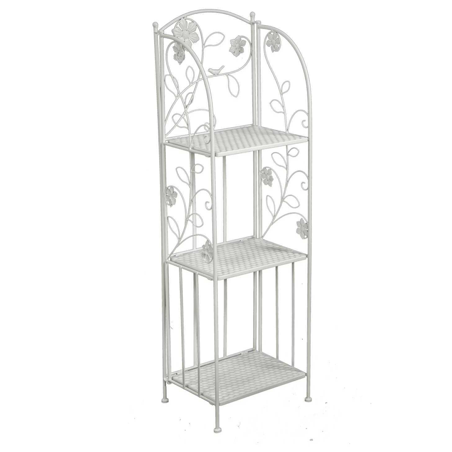Scaffale Milena Vacchetti in metallo 3 piani stretto bianco cm35x29h118