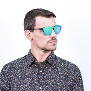 Gafas de sol PALO ALTO RIGA - Negro mate / Plana verde revo