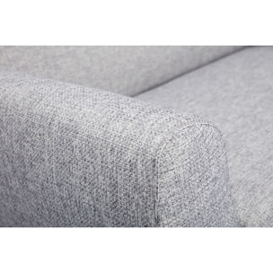 Canapé scandinave 2 places en tissu gris et bois clair PURE