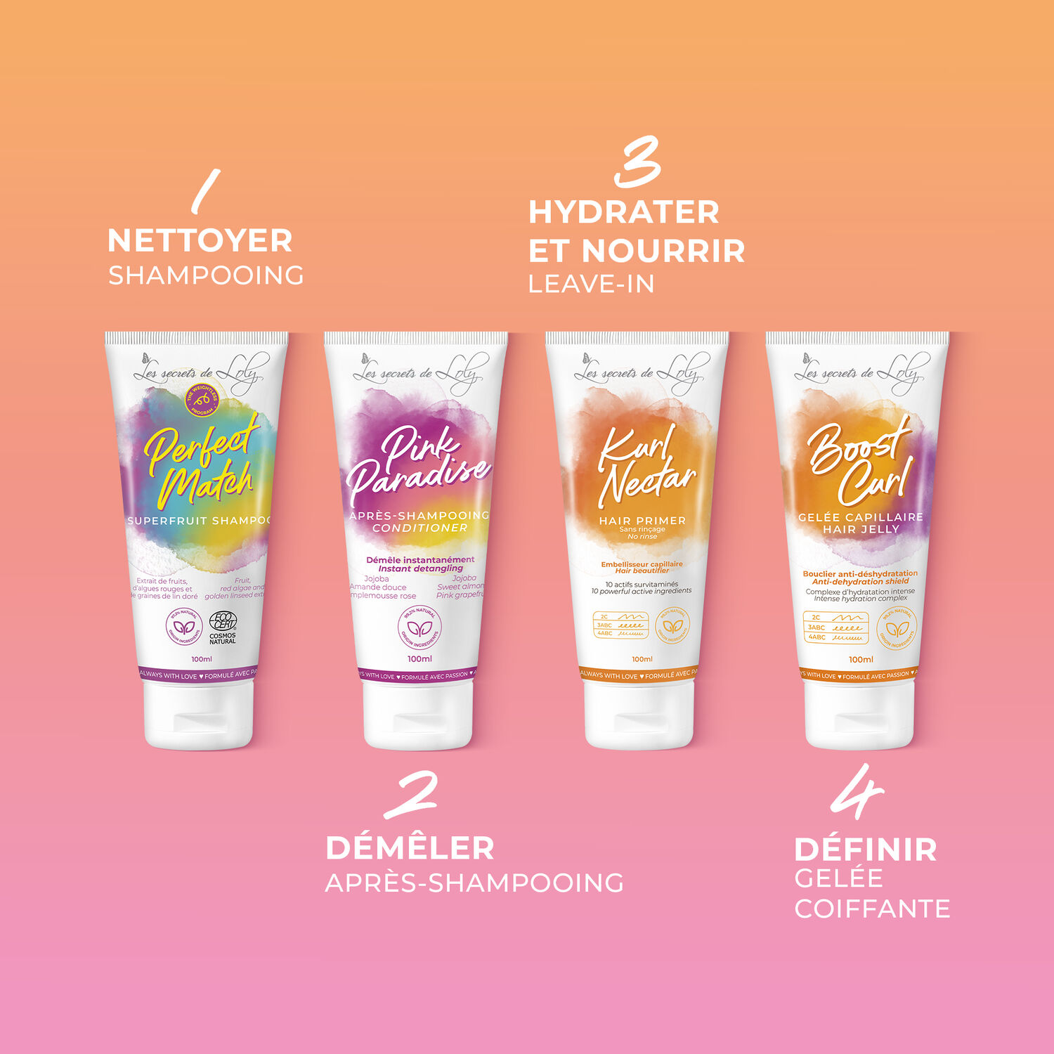 Curly Hair Routine - Coffret Indispensables pour Cheveux Bouclés 4x100ml