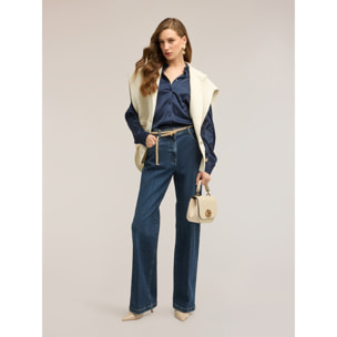 Motivi - Jeans wide leg modelo Kate - Azul