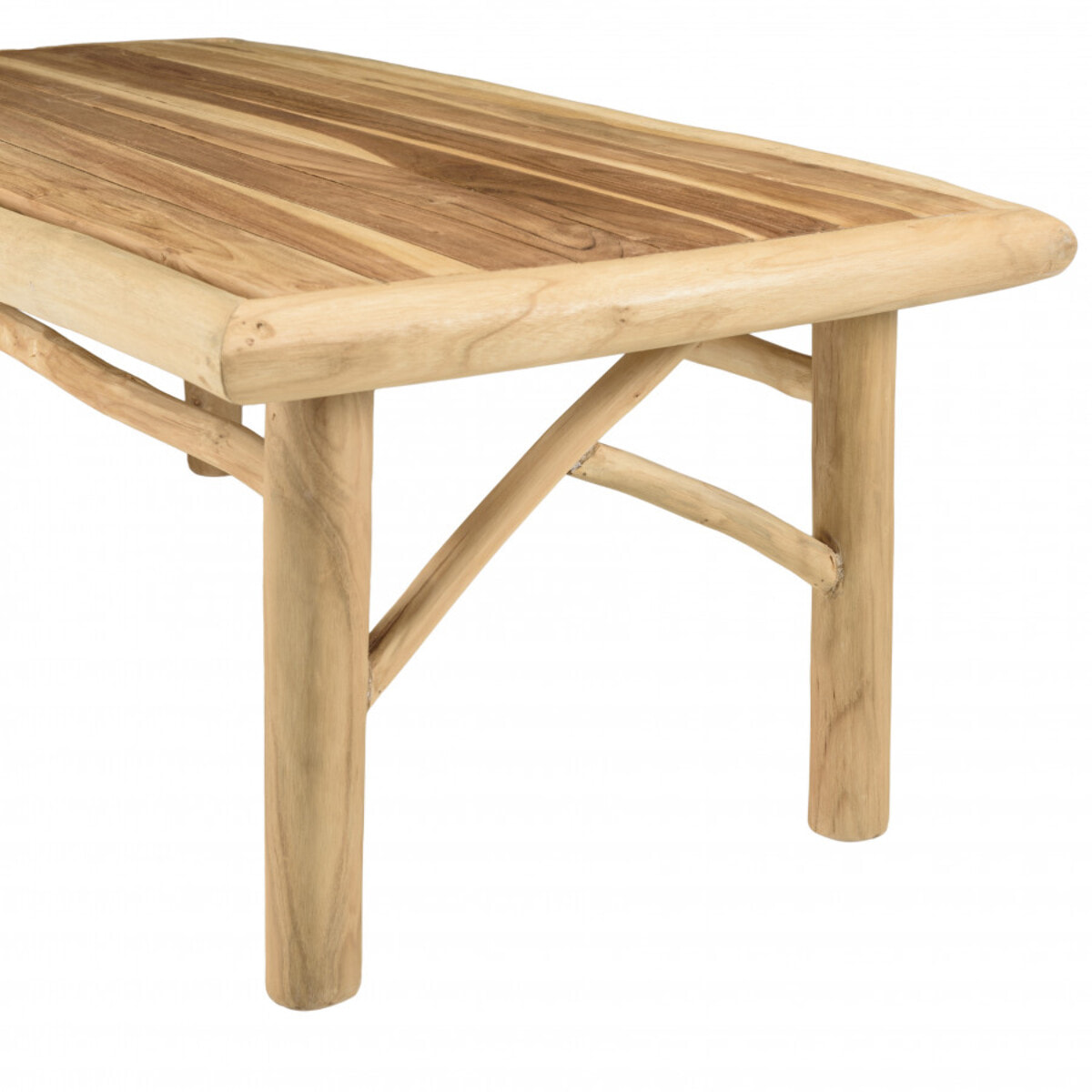 WILL - Table basse rectangulaire MADURA en branches de teck naturel