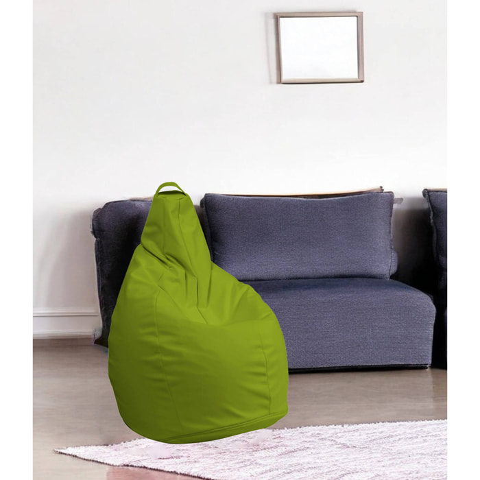 Pouf Aunter, Poltrona multiuso, Poltroncina sacco, Pouf poggiapiedi, Made in Italy, 90x90 h120 cm, Giallo