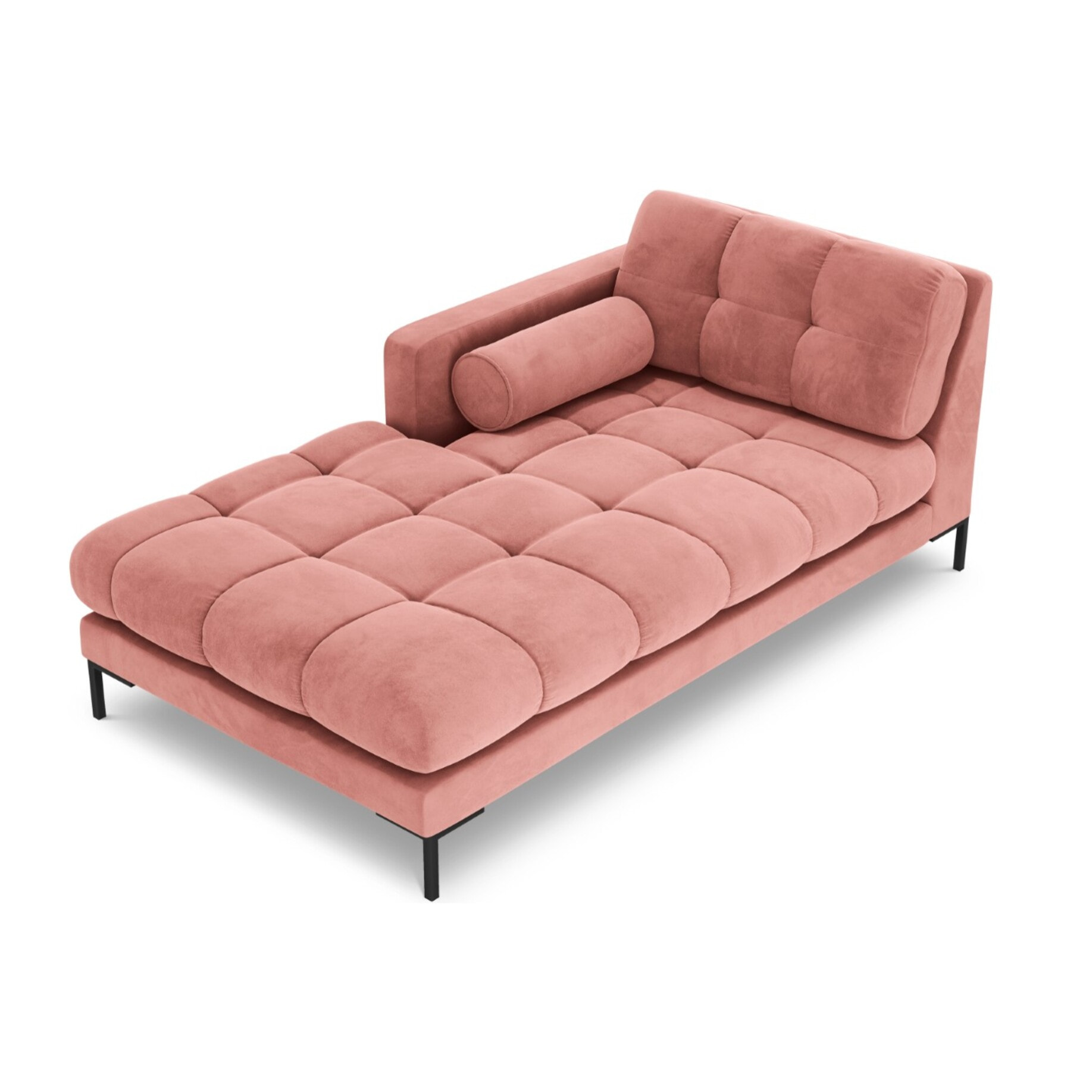 Méridienne gauche "Bali" en velours rose
