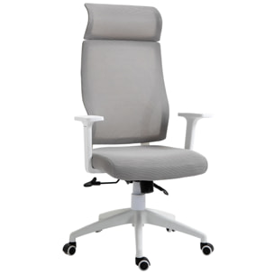 Silla de Oficina Ergonómica 64x61x120,9-128,9 cm Gris