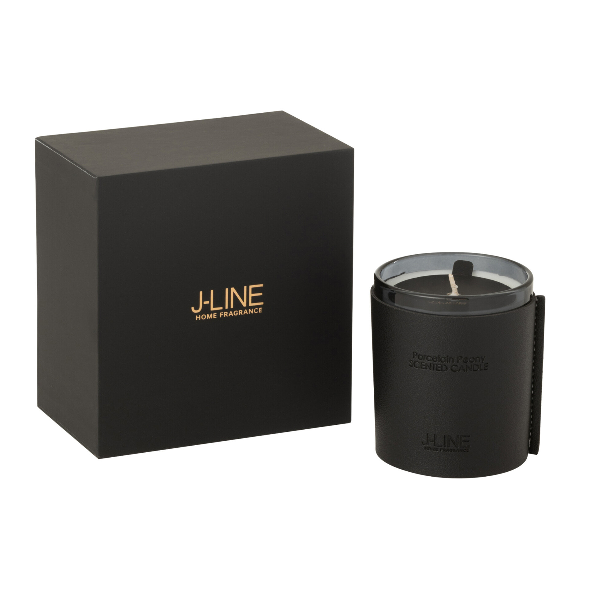 J-Line Bougie Parfumee Cuir Noir -40Heures